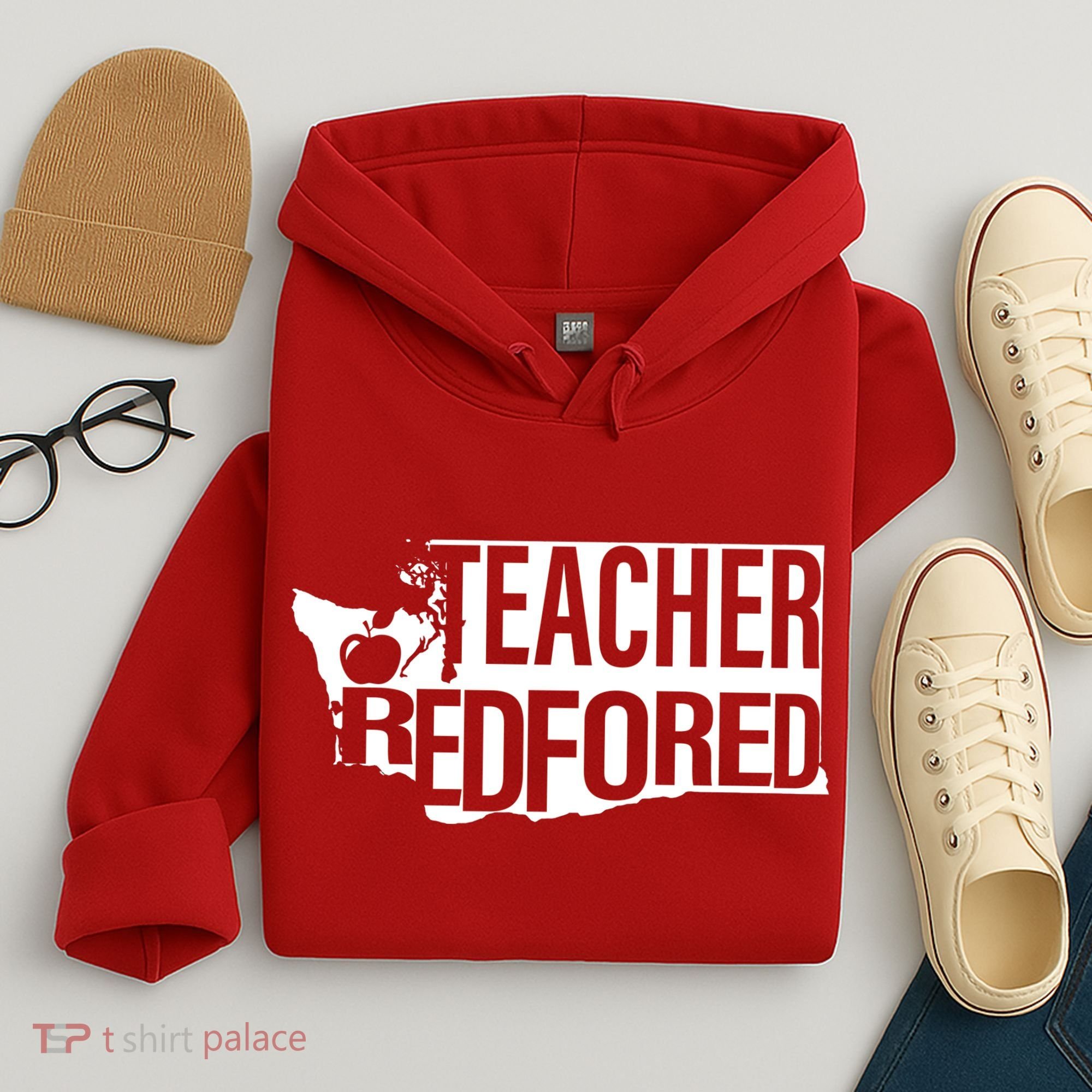 Washington Teacher Red For Ed Education Hoodie