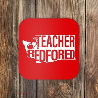 Washington Teacher Red For Ed Education Coaster