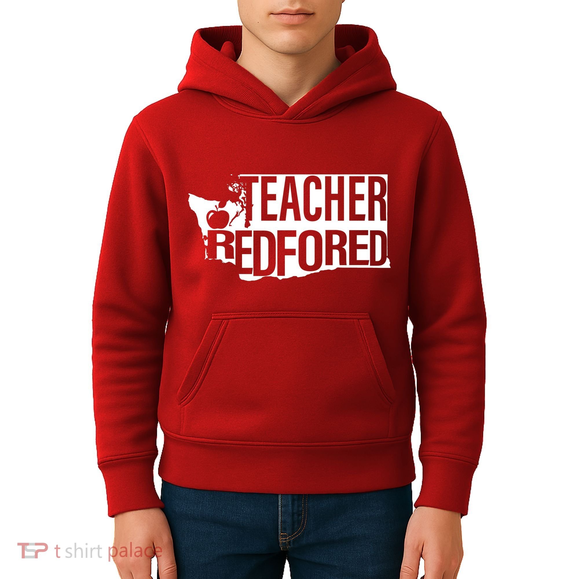 Washington Teacher Red For Ed Education Kids Hoodie