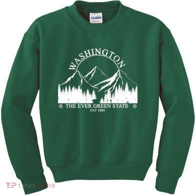 Washington The Ever Green State Kids Sweatshirt