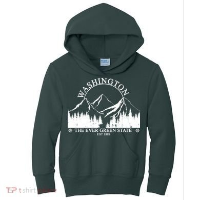 Washington The Ever Green State Kids Hoodie
