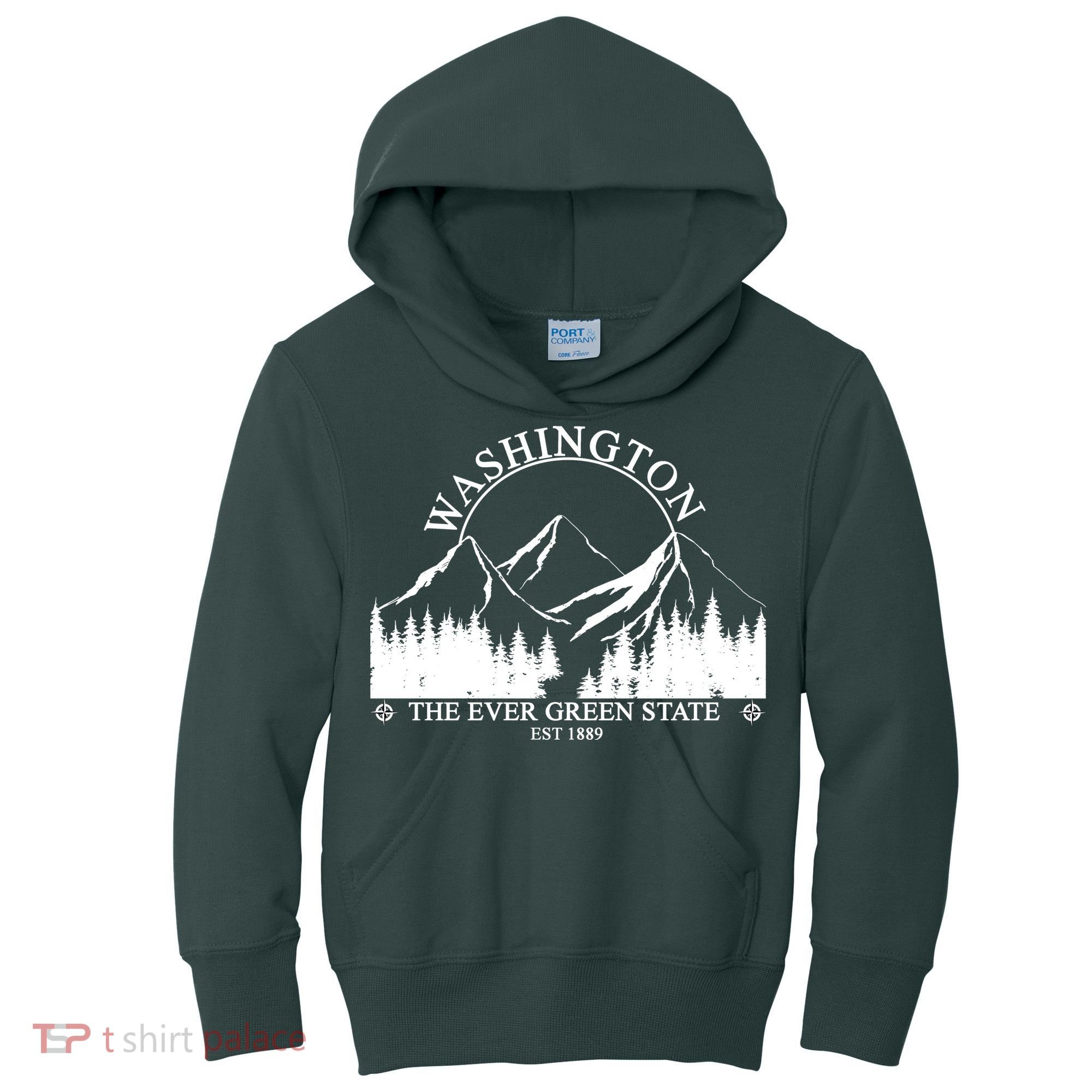 Washington The Ever Green State Kids Hoodie