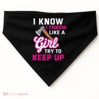 Womens Axe Throwing Quote For Your Axe Throwing Girlfriend USA-Made Doggie Bandana thumb 0