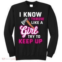 Womens Axe Throwing Quote For Your Axe Throwing Girlfriend Sweatshirt thumb 0