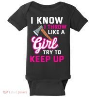 Womens Axe Throwing Quote For Your Axe Throwing Girlfriend Baby Bodysuit thumb 0