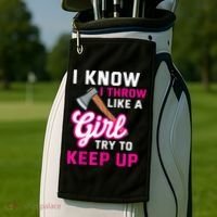 Womens Axe Throwing Quote For Your Axe Throwing Girlfriend Golf Towel thumb 2
