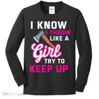 Womens Axe Throwing Quote For Your Axe Throwing Girlfriend Kids Long Sleeve Shirt thumb 0