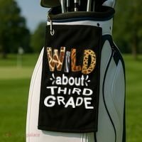 Wild about Third Grade Teacher Student First Day Of School Golf Towel thumb 2