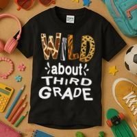 Wild about Third Grade Teacher Student First Day Of School Kids T-Shirt thumb 3