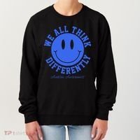 We All Think Differently Autism Awareness Smile Face Women's Sweatshirt thumb 0