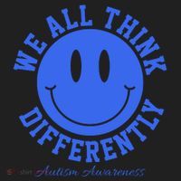 We All Think Differently Autism Awareness Smile Face Women's Sweatshirt thumb 2