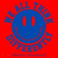 We All Think Differently Autism Awareness Smile Face Santa Hat thumb 1