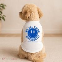 We All Think Differently Autism Awareness Smile Face Doggie Tank thumb 2