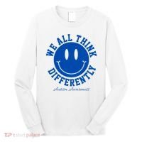 We All Think Differently Autism Awareness Smile Face Long Sleeve Shirt thumb 0