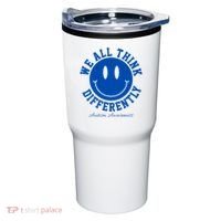 We All Think Differently Autism Awareness Smile Face Tumbler thumb 0