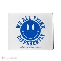 We All Think Differently Autism Awareness Smile Face Mousepad thumb 0