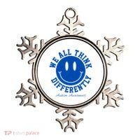 We All Think Differently Autism Awareness Smile Face Ornament thumb 0