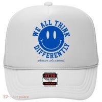 We All Think Differently Autism Awareness Smile Face Hat thumb 0