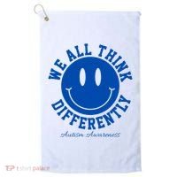 We All Think Differently Autism Awareness Smile Face Golf Towel thumb 0