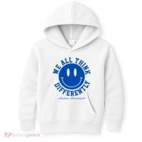 We All Think Differently Autism Awareness Smile Face Kids Hoodie thumb 0