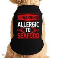 Warning Allergic To Seafood Shellfish Allergy Funny Gift Doggie Tank thumb 0
