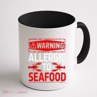 Warning Allergic To Seafood Shellfish Allergy Funny Gift Coffee Mug thumb 1
