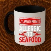 Warning Allergic To Seafood Shellfish Allergy Funny Gift Coffee Mug thumb 2
