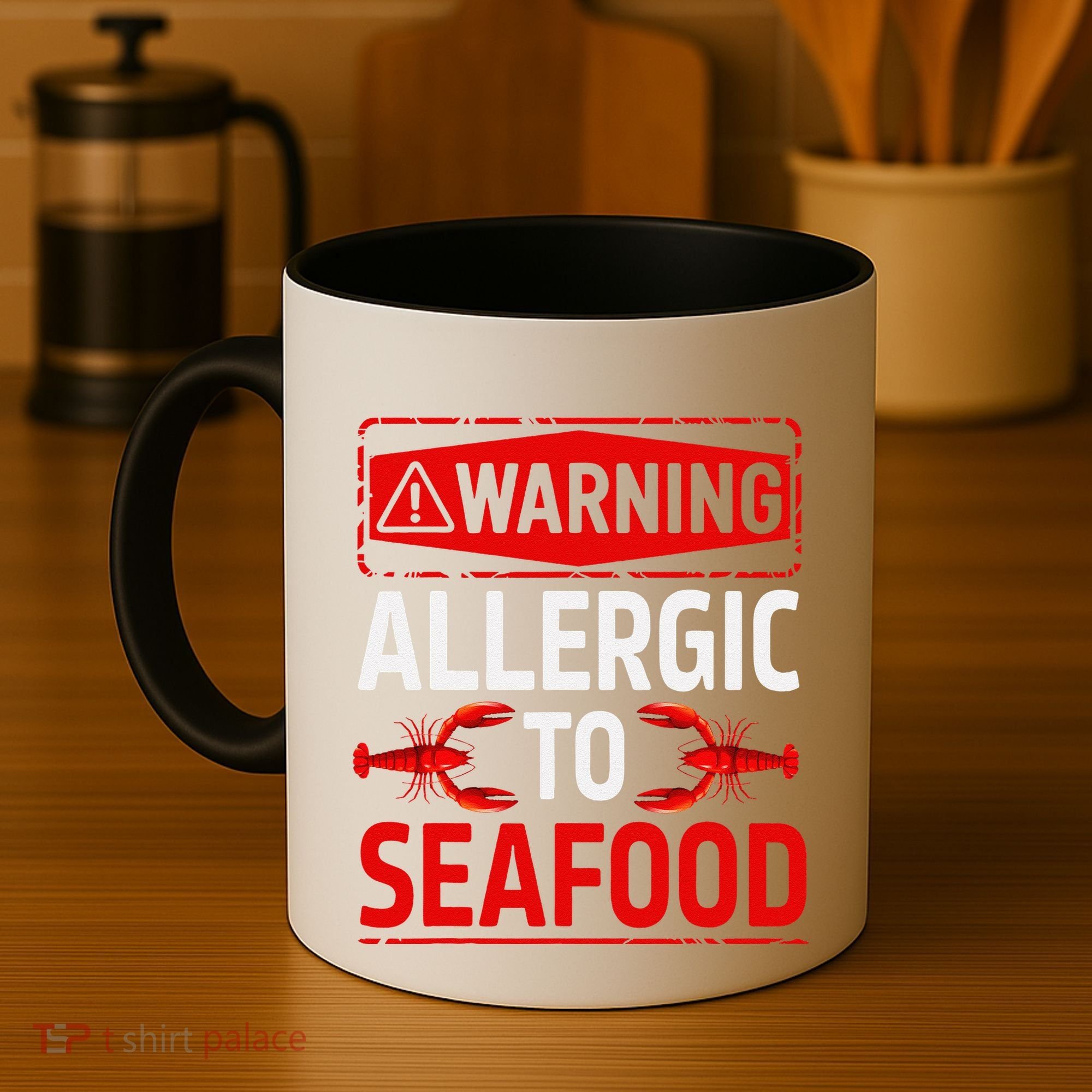 Warning Allergic To Seafood Shellfish Allergy Funny Gift Coffee Mug
