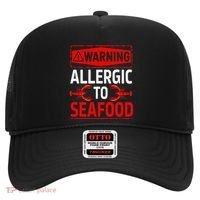 Warning Allergic To Seafood Shellfish Allergy Funny Gift Hat thumb 0