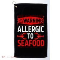 Warning Allergic To Seafood Shellfish Allergy Funny Gift Golf Towel thumb 0
