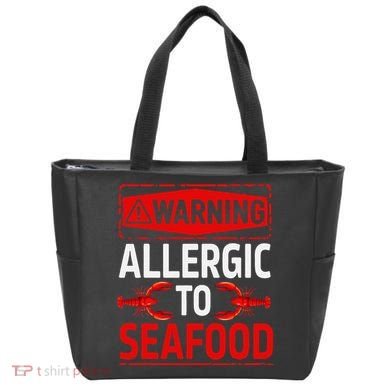 Warning Allergic To Seafood Shellfish Allergy Funny Gift Tote Bag