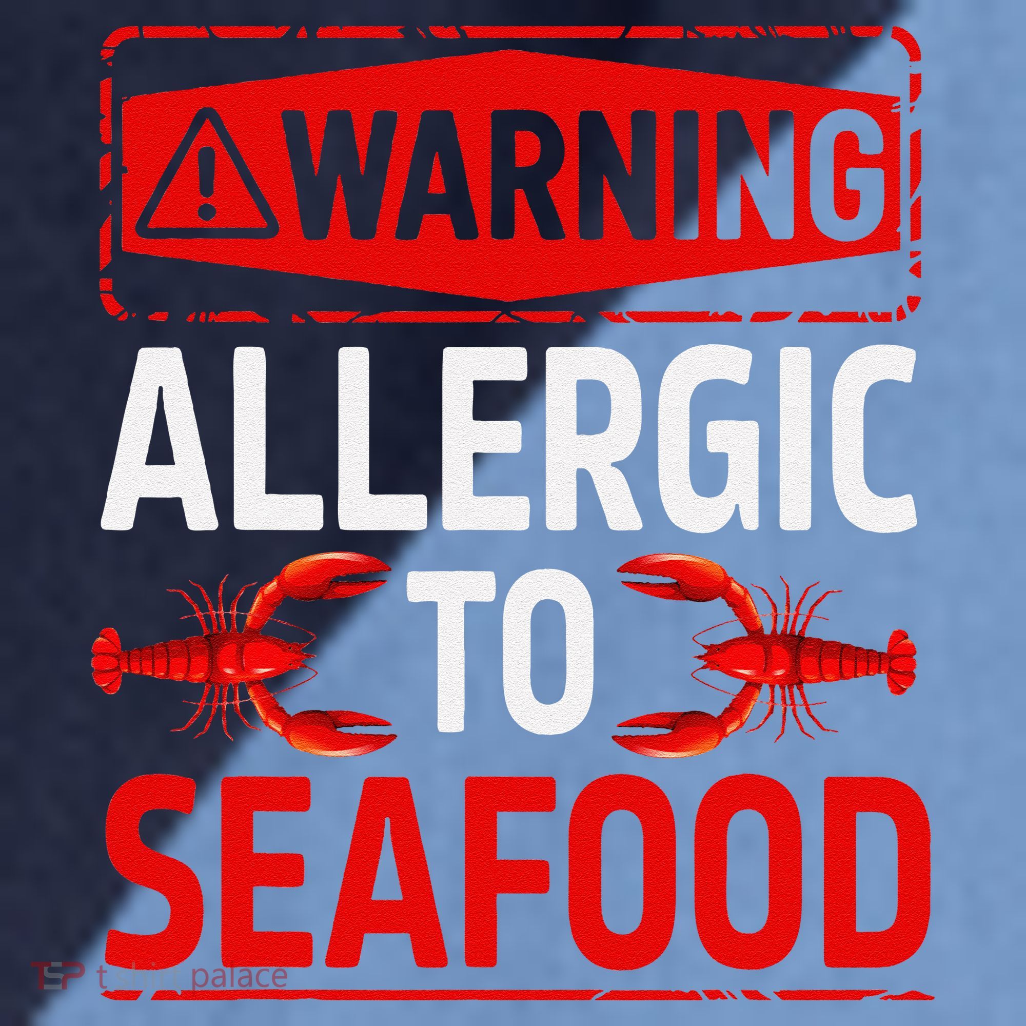 Warning Allergic To Seafood Shellfish Allergy Funny Gift Raglan Baseball Sleeve Shirt