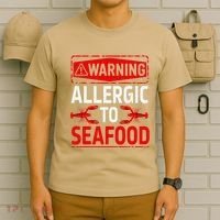 Warning Allergic To Seafood Shellfish Allergy Funny Gift T-Shirt thumb 6