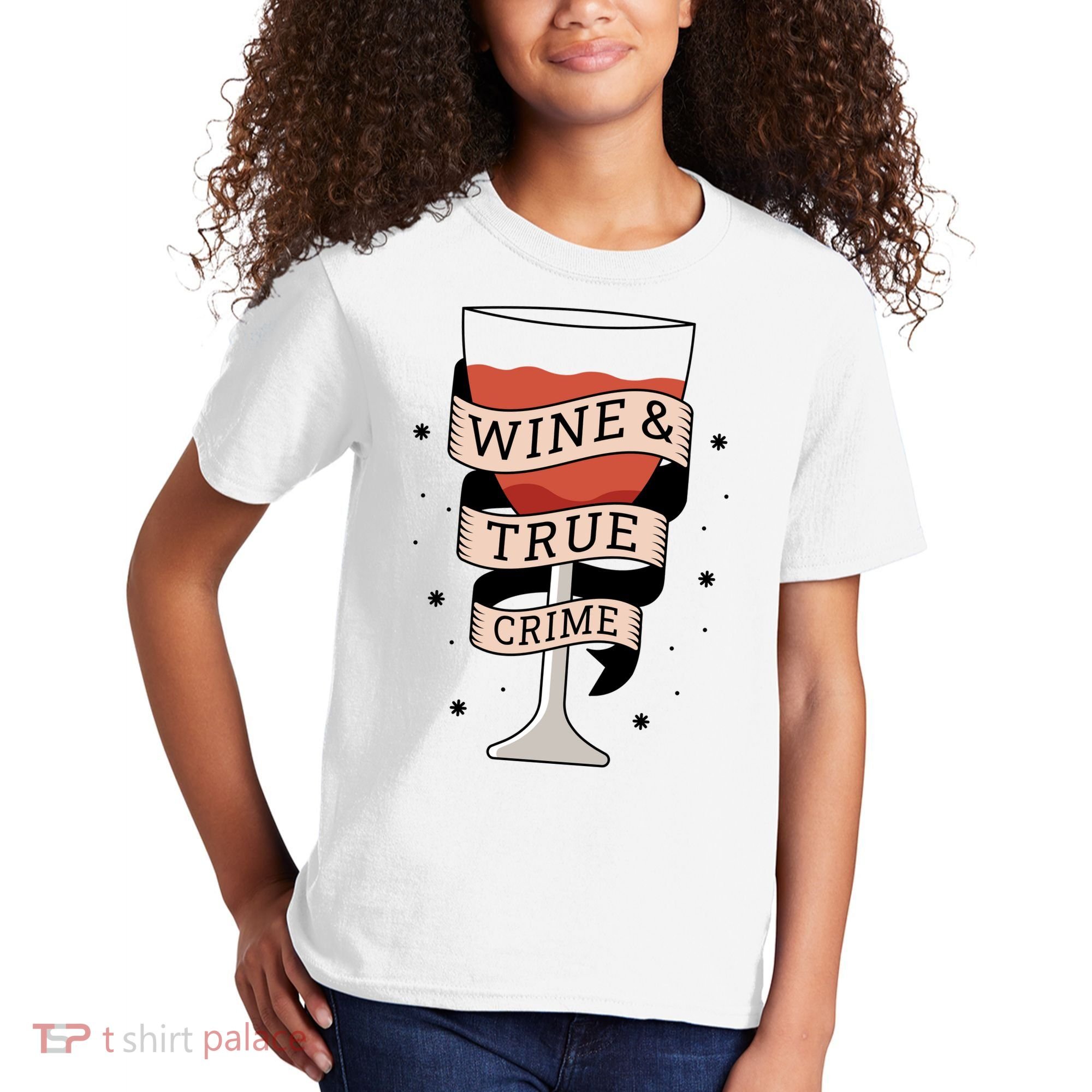 Wine And True Crime Kids T-Shirt