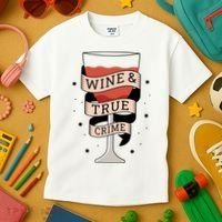 Wine And True Crime Kids T-Shirt thumb 3