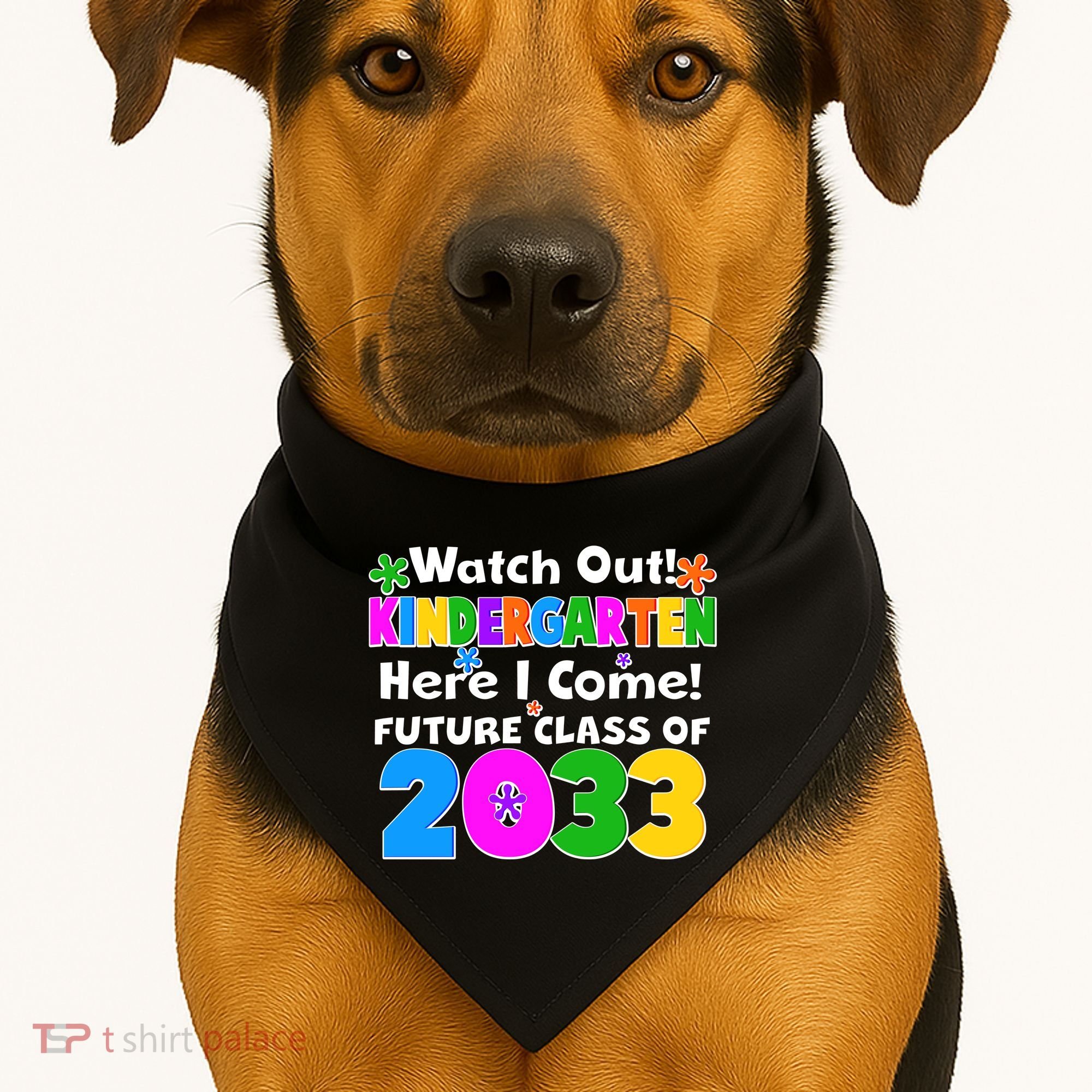 Watch Out! Kindergarten Here I Come! Future Class of 2033 USA-Made Doggie Bandana