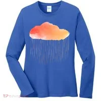 Water Color Cloud Rainy Day Women's Long Sleeve Shirt thumb 0