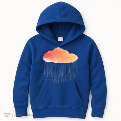 Water Color Cloud Rainy Day Kids Hoodie