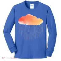 Water Color Cloud Rainy Day Kids Long Sleeve Shirt thumb 0