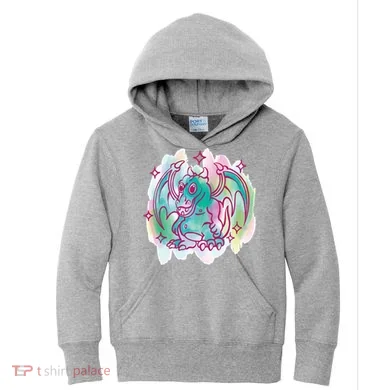 Watercolor Dragon Kids Hoodie