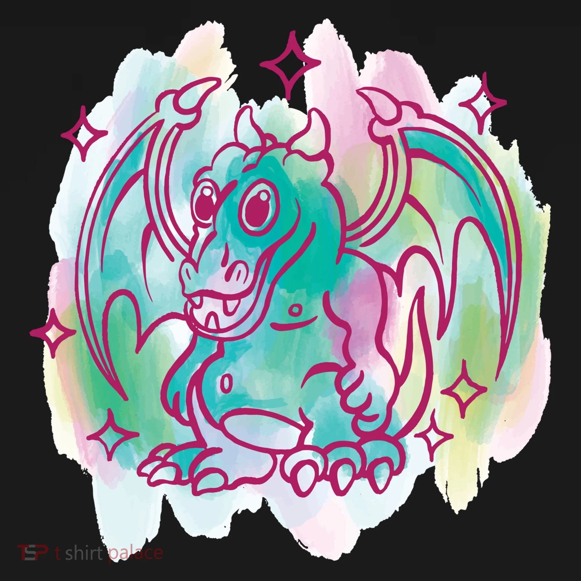 Watercolor Dragon Doggie Tank