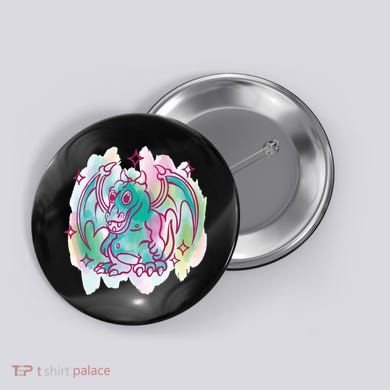 Watercolor Dragon Button