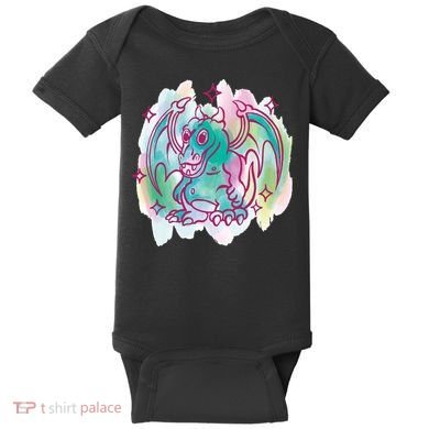 Watercolor Dragon Baby Bodysuit