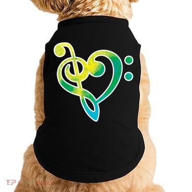 Watercolor Heart Bass Clef Doggie Tank