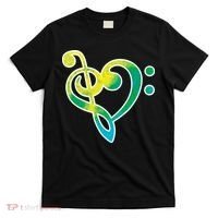 Watercolor Heart Bass Clef T-Shirt thumb 0