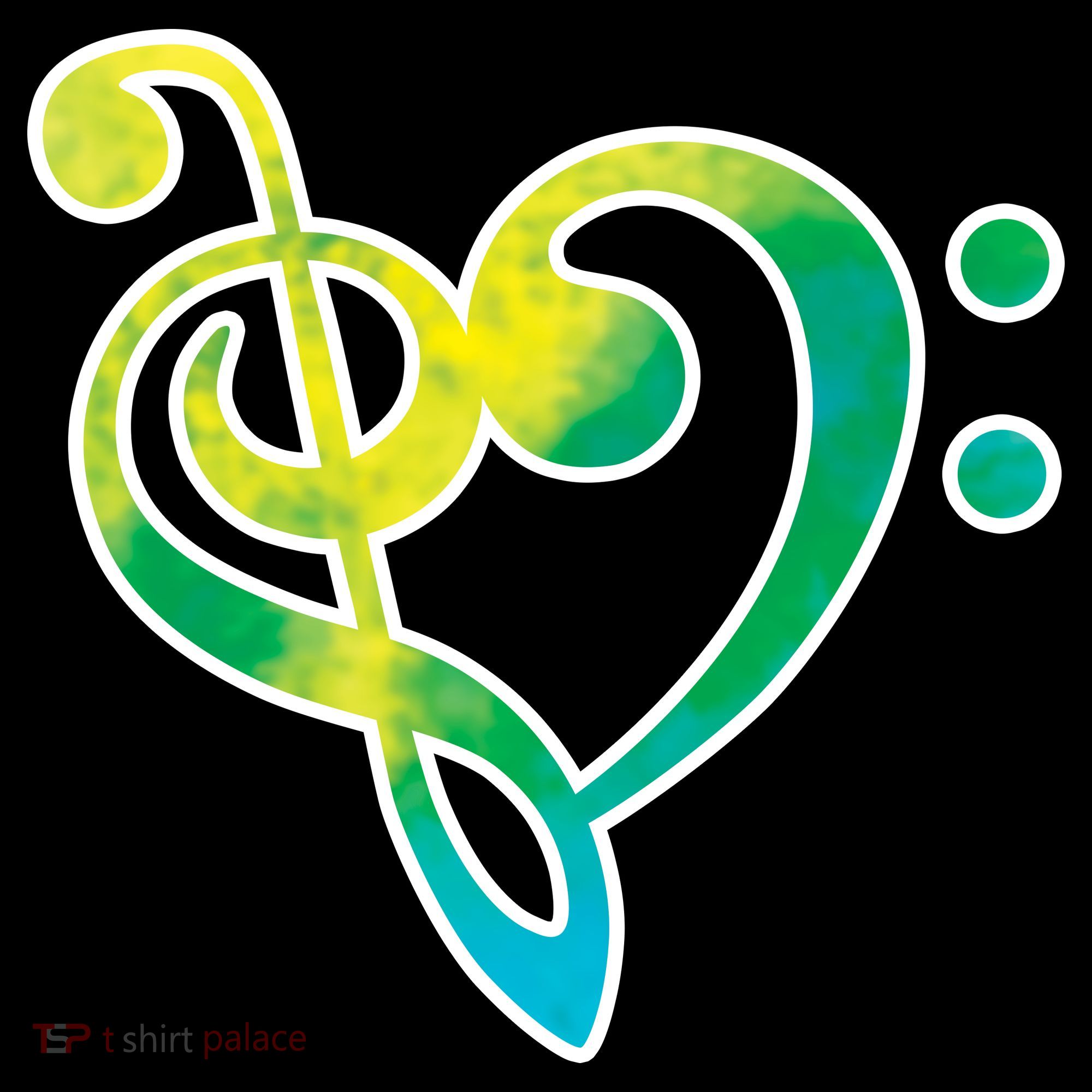 Watercolor Heart Bass Clef T-Shirt