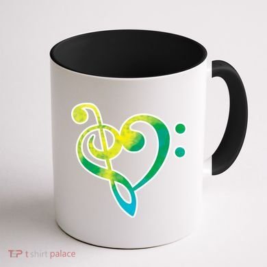Watercolor Heart Bass Clef Coffee Mug back