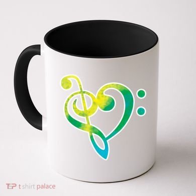 Watercolor Heart Bass Clef Coffee Mug