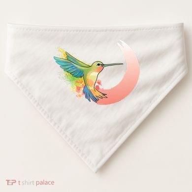 Watercolor Hummingbird USA-Made Doggie Bandana