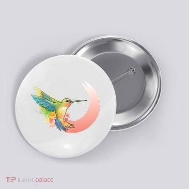 Watercolor Hummingbird Button
